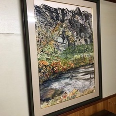 大型美術品、板画？額付き美品