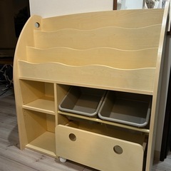 ロウヤ　おもちゃ 収納 絵本棚 ラック ボックス 大容量 おしゃれ スリム 収納棚 キャスター 箱 おもちゃ箱 絵本 絵本ラック 赤ちゃん 男の子 女の子 子供 子ども こども 部屋 子供部屋 リビング キッズ 木製 入学 入学 ベビーの画像