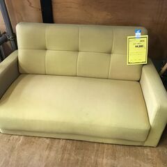 【FU1791】★ソファー(足なし) グリーン 布 2人用 家具...