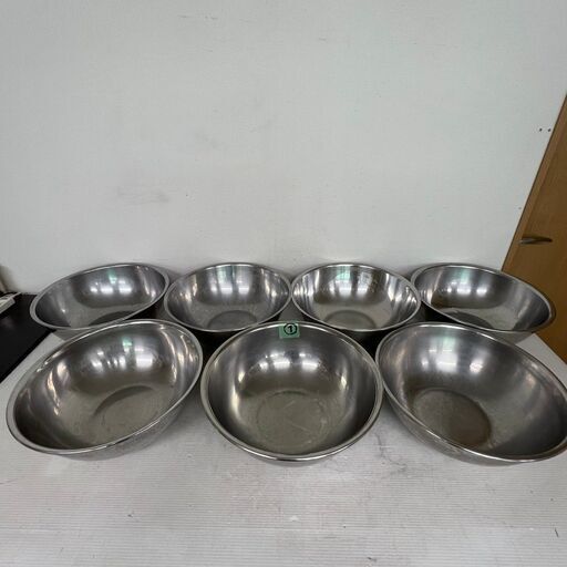 21-0 STAINLESS STEEL ステンレス製 ミキシングボール 36φ 内径360×深さ13.5 厨房用品 調理器具 7個セット まとめ売り 大 ① Y0792