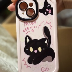 Ip15のスマホケース 、猫の形、ピンク色