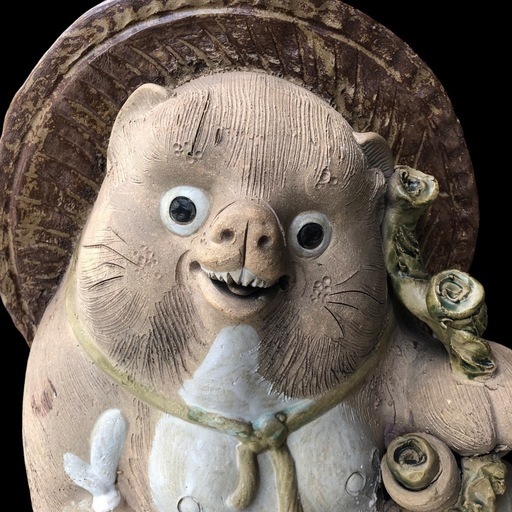 ショップ 希少 60センチ 信楽焼 白たぬき 置物 骨董／アンティーク