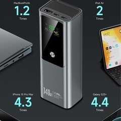 新品　モバイルバッテリー (250W・27000mAh） 大容量  3台同時充電 パススルー対応 電量残量表示の画像