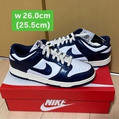 未使用NIKE DUNK LOW25.5cmホワイト/ダークネイビーの画像