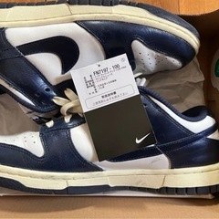 未使用NIKE DUNK LOW25.5cmホワイト/ダークネイビーの画像