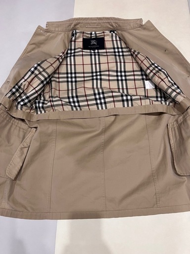 美品☆バーバリーロンドン ステンカラーコート ノバチェック ベージュ L バーバリーロンドン ステンカラーコート ベージュ色 Lサイズ ノバチェック