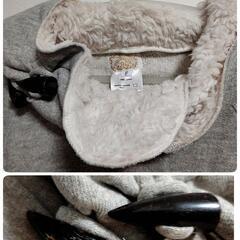 【新品未使用!!】ボア付パーカー フリーサイズ フード付 グレー レディース トレーナー の画像