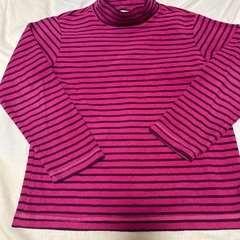 フリース　120cm ピンクボーダー