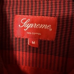 supreme ロゴフレイドシャツの画像