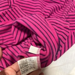 フリース　120cm ピンクボーダーの画像