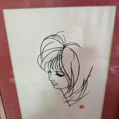 アンティークな絵★額付きの画像