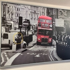 おしゃれロンドンバス　キャンバス　写真の画像