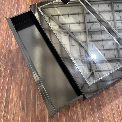 モリシゲ 漆黒 漆塗り センターテーブル 引出2個付