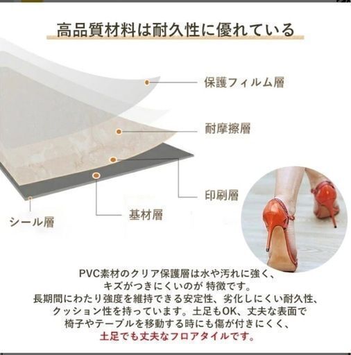 【新品未使用】置くだけフロアタイル6畳分　※送料込 (無料^^)♪♪