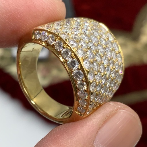 K18 パヴェダイヤ　リング　4ct 15.4g 約13号　4ctUP