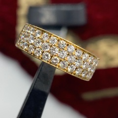 K18 パヴェダイヤ リング ハーフエタニティ 5.2g 約11.5号 1.25ct