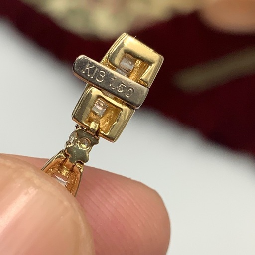 K18 テニスブレスレット　テーパーダイヤ　ラウンド　9.5g 1.5ct