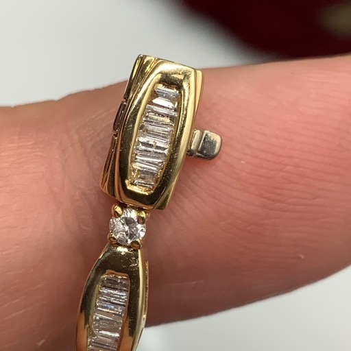 K18 テニスブレスレット　テーパーダイヤ　ラウンド　9.5g 1.5ct