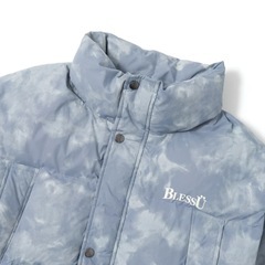 bless ü ダウンジャケット　Lサイズ　blue &whiteの画像