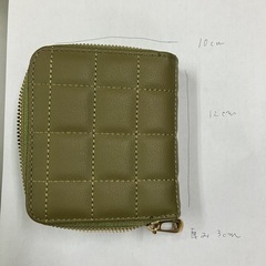 ミニ財布 二つ折り  モスグリーン キルティング の画像