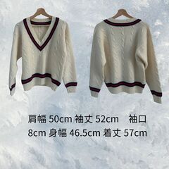 美品　マクレガー　ケーブルニット Vネックセーター　M SS_002の画像