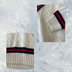 美品　マクレガー　ケーブルニット Vネックセーター　M SS_002の画像