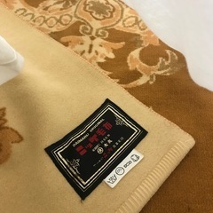レトロ柄ウール毛布