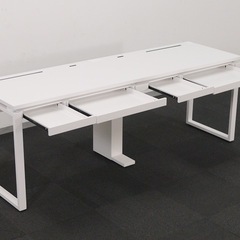 【無料】システムデスク　Ceha　プレノデスクシステム　2枚天板　2連　引出し付の画像