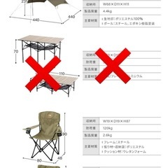 キャンプ用品4点セットの画像