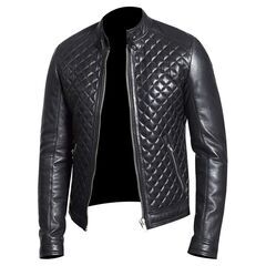 羊革 キルティングライダージャケット男性 Men Sheep Leather Quilted Jacket
