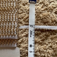 ビーズ付き布リボン24mの画像