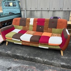 美品】ソファ 3人掛けソファ カラフル