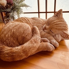 ガーデン置物猫③