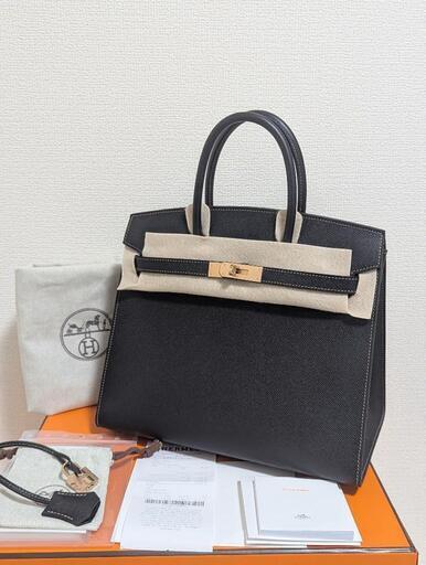 1点のみ！未使用バーキン30セリエ黒×エトゥープ・ローズゴールド金具☆付属品あり！レシート