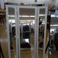 ★ジモティ割あり★  ミラー 白 H149×D45×W35 クリーニング済み OJ7556の画像