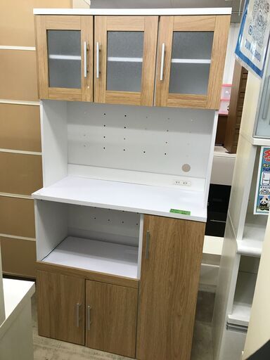 ホームテイスト システムキッチンボード 食器棚 女性が使いやすい高さ180cm 一体型 キッチン収納 おしゃれ クリーニング済 堺市 石津店 【ジャングルジャングル石津店】