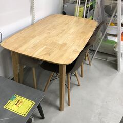 ★ジモティ割あり★ダイニングセット4人用 木製 ナチュラル W(幅)134.5cm×D(奥行き)80.0cm×H(高さ)70.0cm ※簡易清掃済みの画像