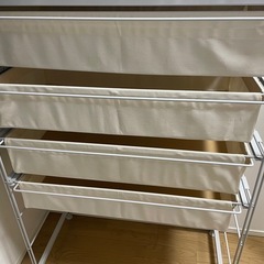 無印 スチールシェルフ 帆布バスケット グレー
