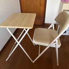 机と椅子　セット　コンパクト　畳める収納便利の画像