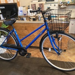 【チェーン新品！】シングルギア　27インチ自転車　ブルー