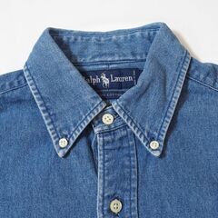 90's Ralph Lauren "BLAIRE" Denim BD Shirt デニムシャツ ボタンダウンシャツ Mサイズの画像