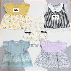 【終了𖤐】〈70〉一部訳あり⚠︎　ベビー服　夏物ワンピース5点セ...