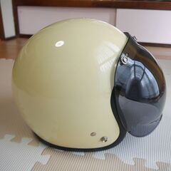 ジェットヘルメット ベージュ フリーサイズ スモークシールド付属 中古品の画像