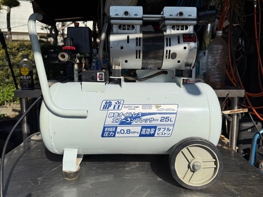 EARTH MAN  高儀 静音オイルレス エアーコンプレッサー 25L ACP-150SL　100v 平成25年式　ジャンク品