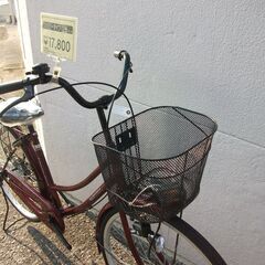 ☆新品・未使用　婦人用自転車　ママチャリ　26インチ　エンジ　サイクルギャリラリー周南の画像