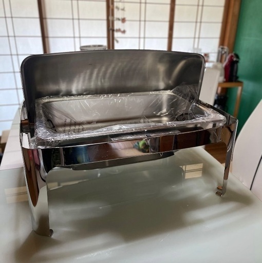 ステンレス製矩形型シャフリングディッシュ（バスケットリッド付き）