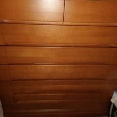 府中家具　桐タンス　チェスト【美品】8段引き出し 　整理箪笥　洋タンス　天然木の画像