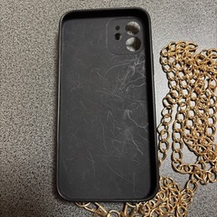 ショルダーストラップ付き iPhoneケース スマホカバー 黒 ポケット付き 春の画像