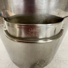 【YUKIWA】ユキワ ステンレス製 寸胴鍋 業務用 24φ 内径240mm×深さ245mm 厨房 厨房機器 店舗用品 飲食店 厨房用品 両手鍋 鍋 ⑦ Y0803の画像