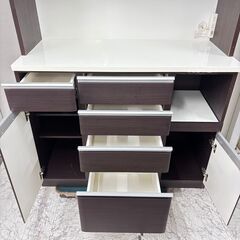  21663  2枚ガラス キッチンボード 幅120cm NITORI   ◆大阪市内・東大阪市他 6,000円以上ご購入で無料配達いたします！◆ ※高槻・枚方方面◆西宮・尼崎方面◆生駒方面　それぞれ条件付き無料配送あり！            の画像